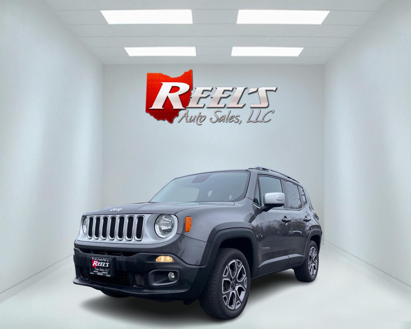 2016 Gray /Black Jeep Renegade Limited 4WD (ZACCJBDT1GP) with an 2.4L I4 DOHC 16V engine, 9A transmission, located at 11115 Chardon Rd. , Chardon, OH, 44024, (440) 214-9705, 41.580246, -81.241943 - Photo#0